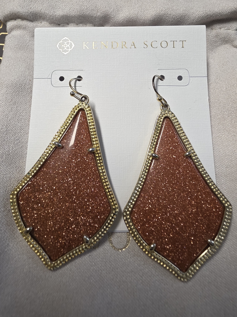 Kendra Scott Goldstone/Gold Alexandra Earrings